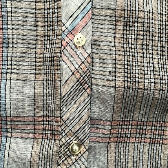 Vintage 70s 80s GAP Pastel Plaid Lightweight Button Down Blouse Top Shirt - Picture 5 of 13
